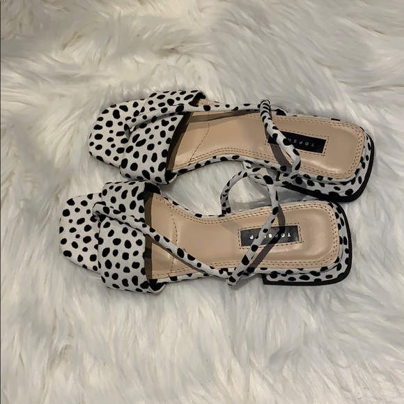 TopShop HESTER Black And White Sandals - Picture 6 of 8
